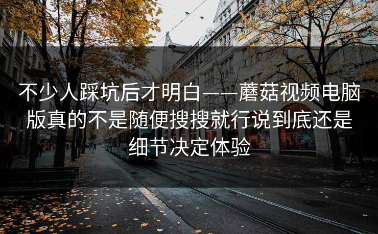 不少人踩坑后才明白——蘑菇视频电脑版真的不是随便搜搜就行说到底还是细节决定体验